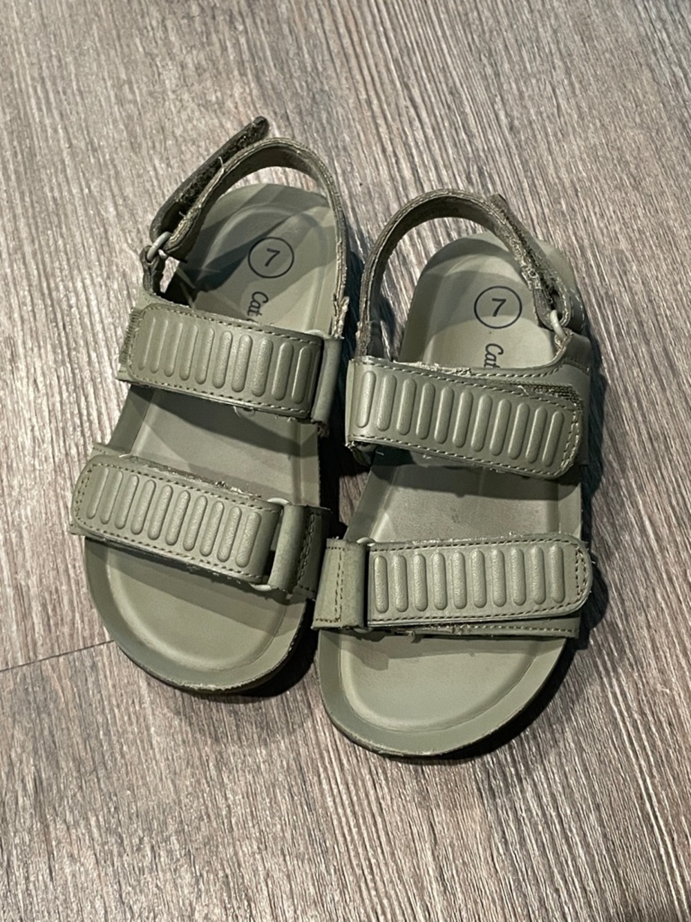 Toddler Boy Girl Size 7 Size 8 Cat & Jack Sandals Olive Green Velcro Footbed